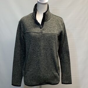 Eddie Bauer women’s snap front fleece pull over in a heather gray size medium